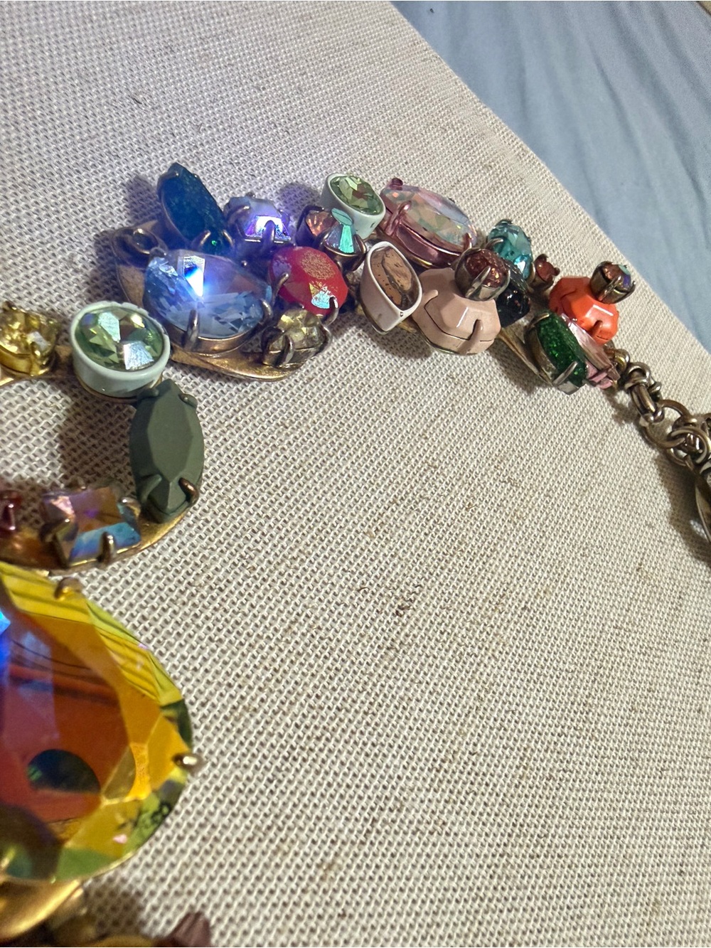 J. Crew Multicolor Crystal Wreathe Floral Brulee Statement Necklace - Picture 14 of 14
